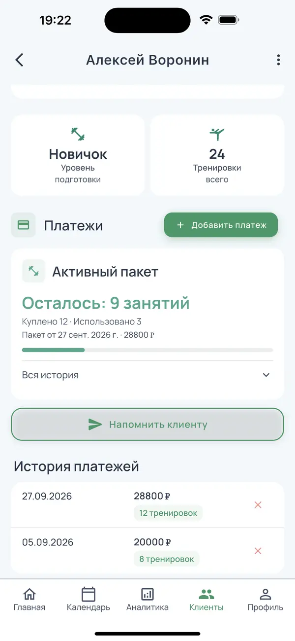 Учёт оплат без Excel