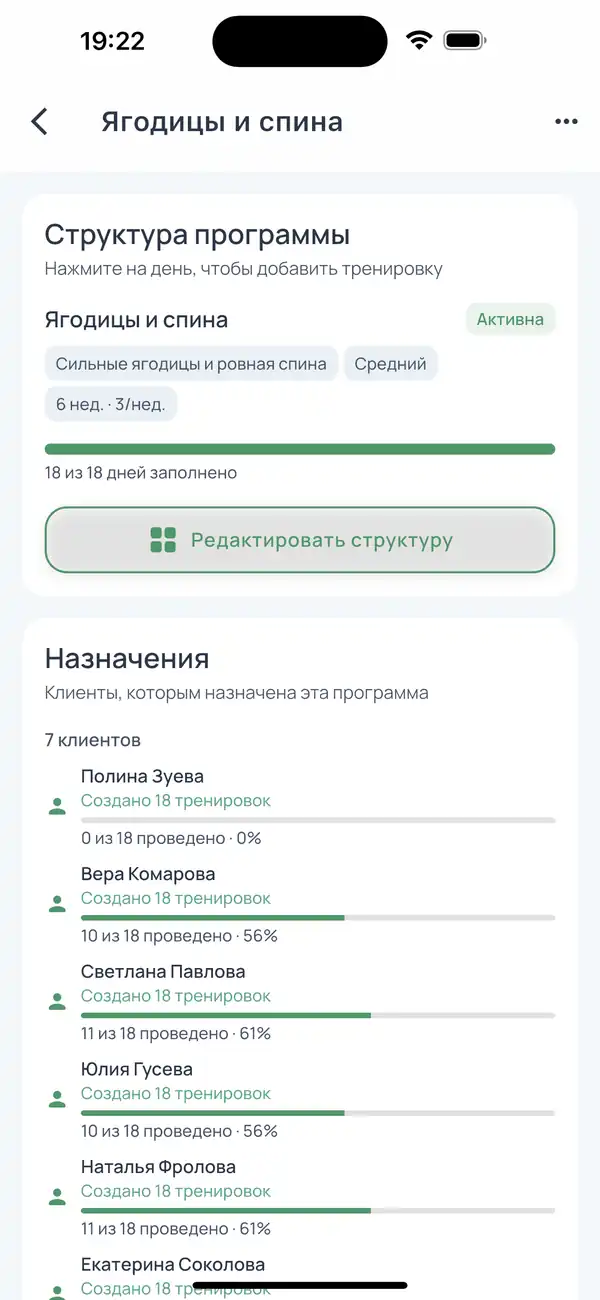 Прогресс клиента в цифрах
