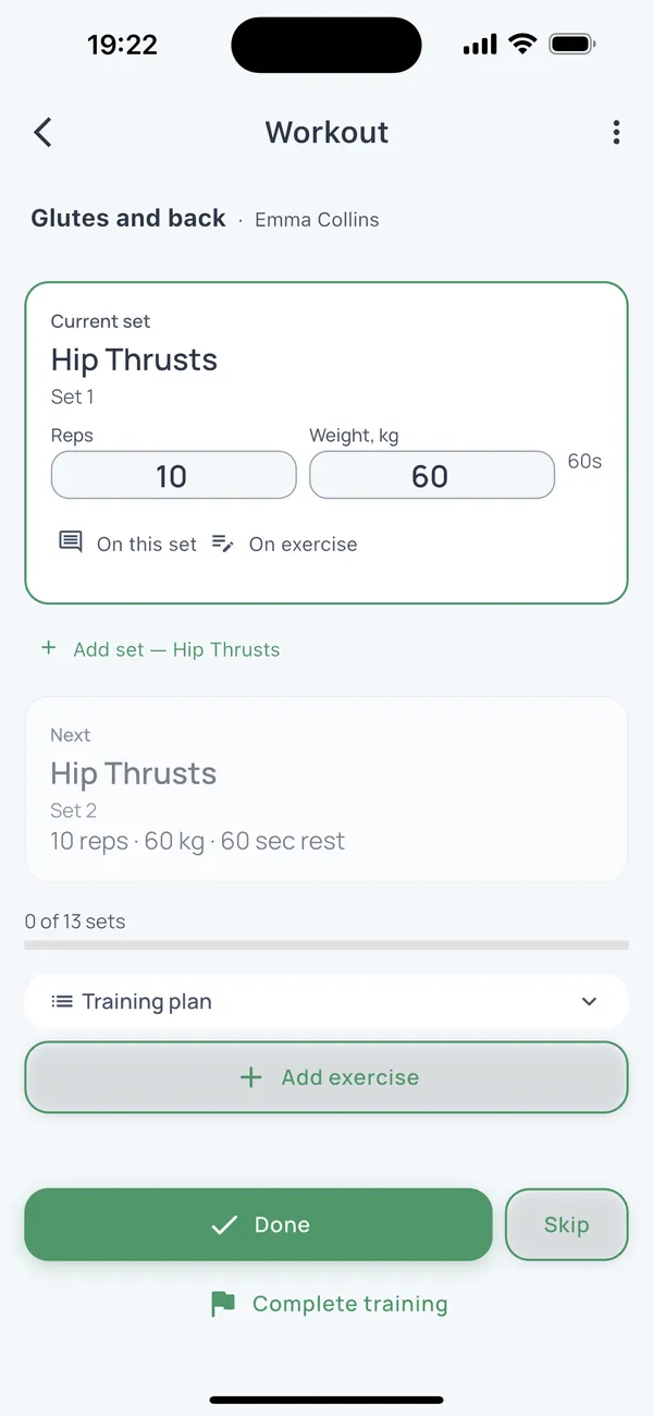 FitFlow app: a session in progress